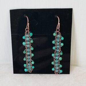 Green / Blue Dangling Earrings
